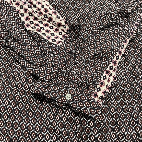 Ann Taylor Loft Mixed Geo Peasant 3/4 Sleeve Blouse Size Small - Picture 8 of 11